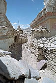  Ladakh - Lamayuru gompa, chortens and mani walls with graved stones  